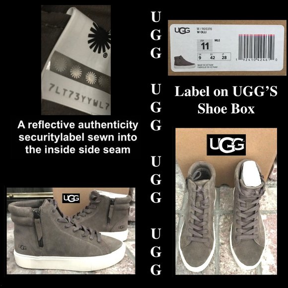 UGG Women's Olli High Top Grey Suede Upper Sneaker - Picture 11 of 11